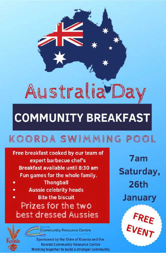 2019 Australia Day Breakfast Poster